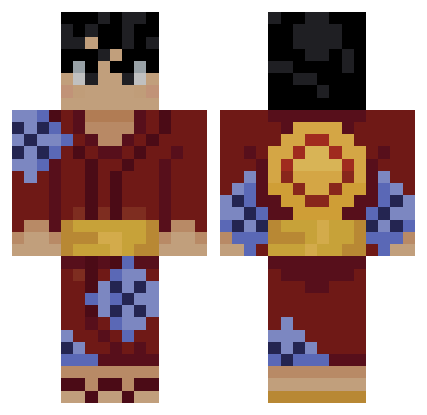 mastersword123 Minecraft skin, front and back view