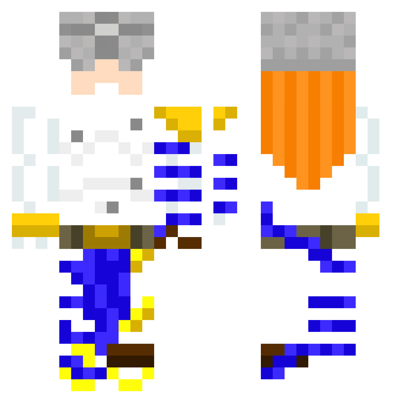 Senichiro Minecraft skin, front and back view
