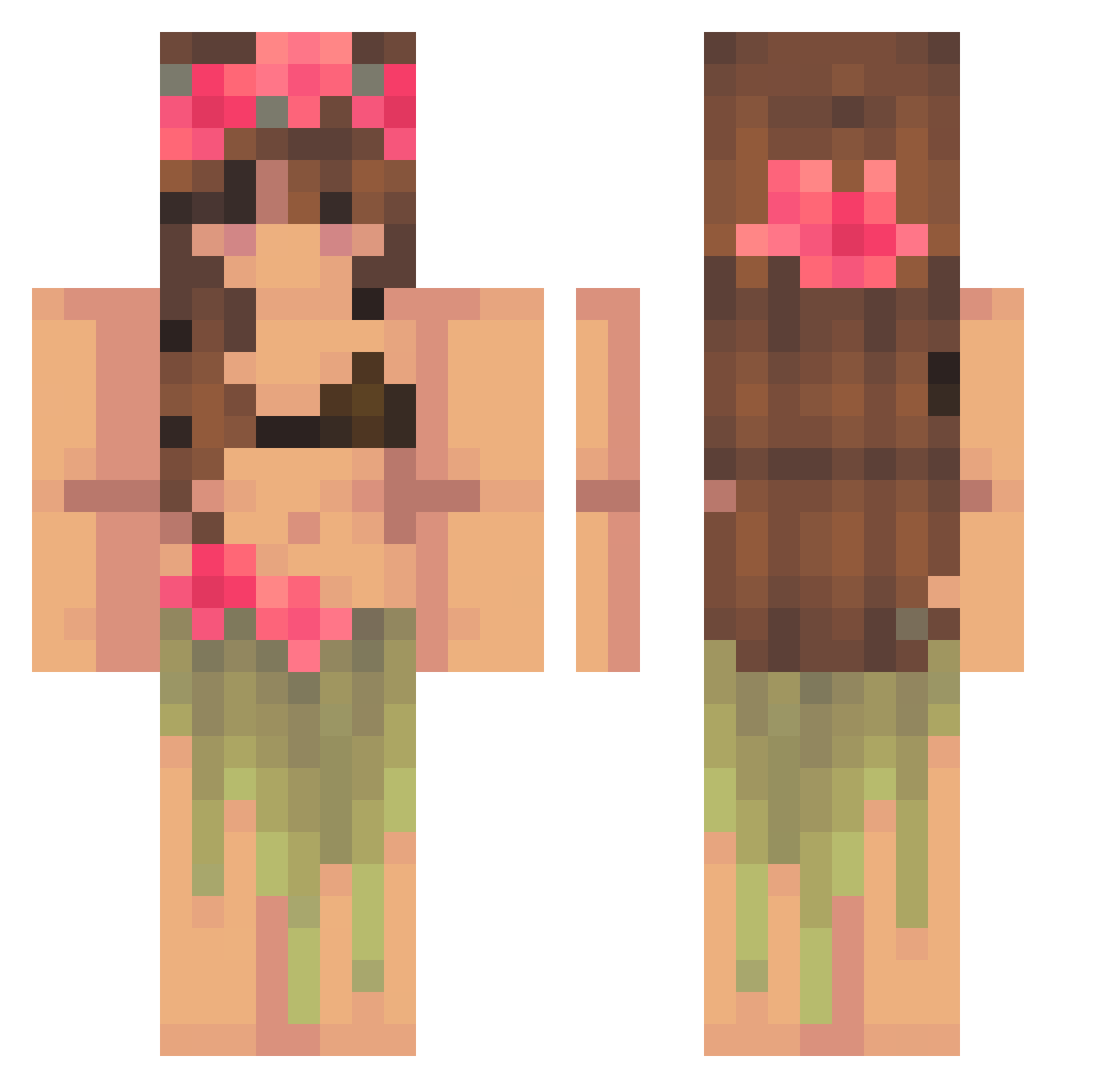 LD_Frxsty Minecraft skin, front and back view