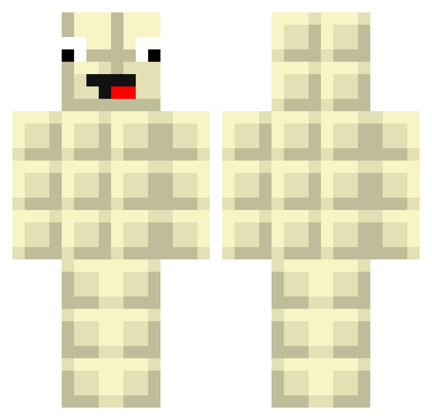 L0LBack Minecraft skin, front and back view