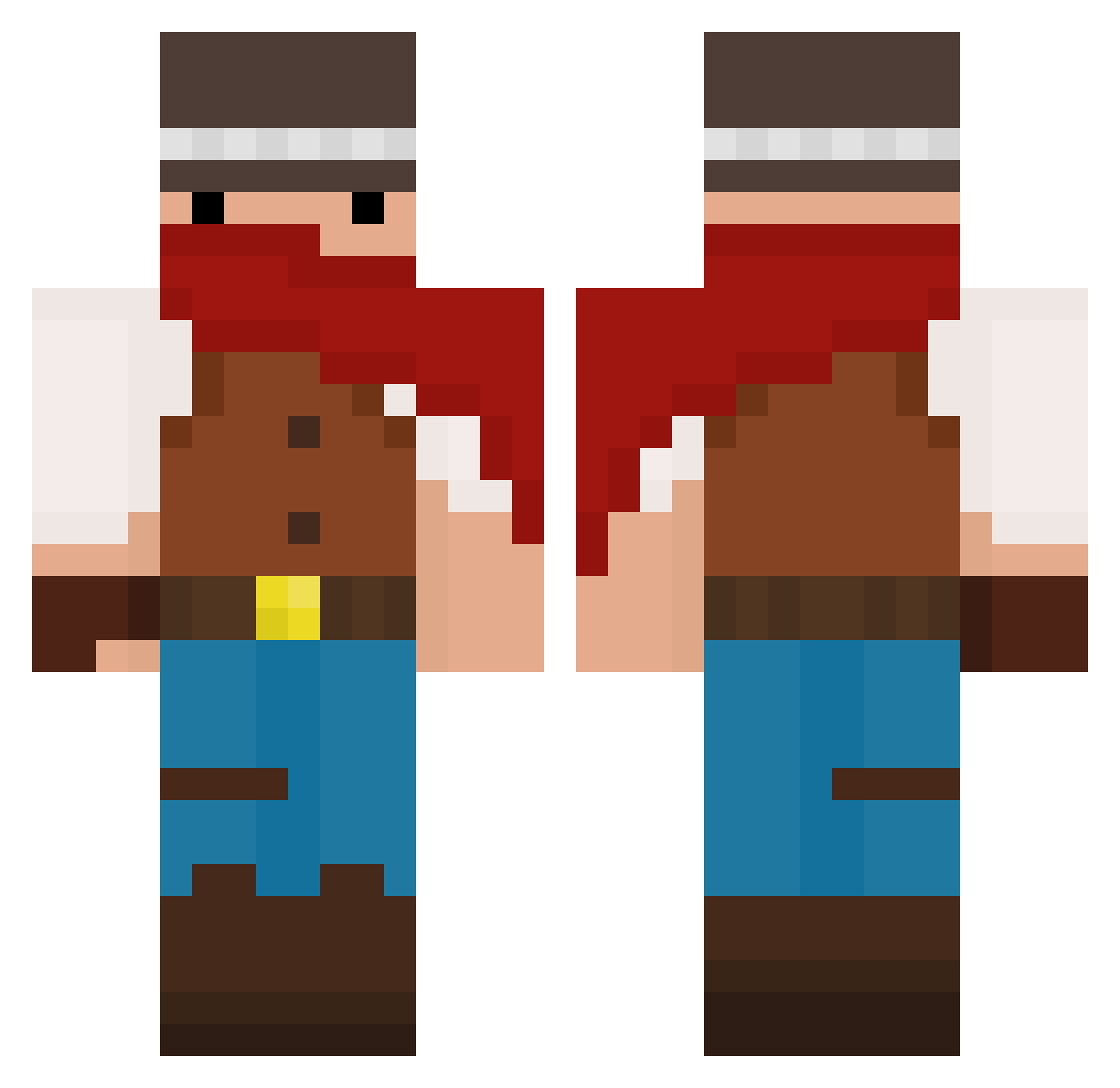 kumberworth Minecraft skin, front and back view