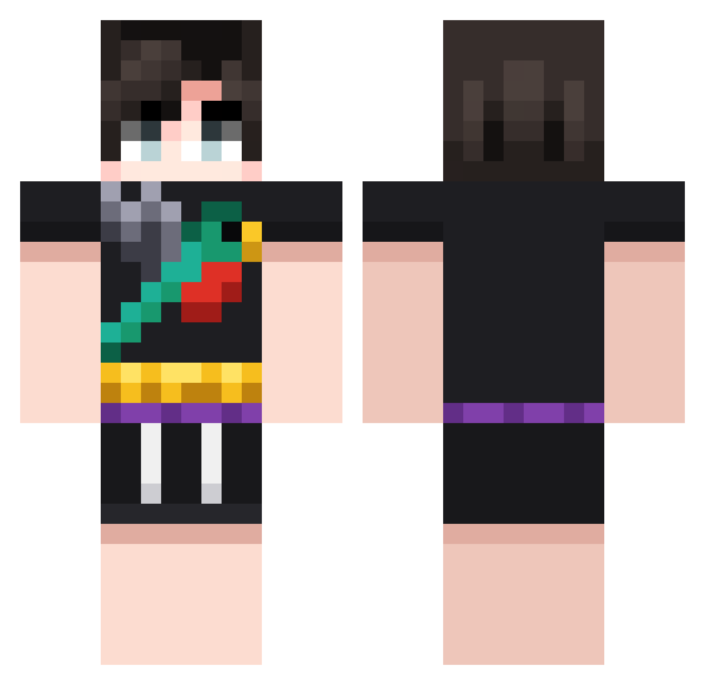 Heeenriquee Minecraft skin, front and back view