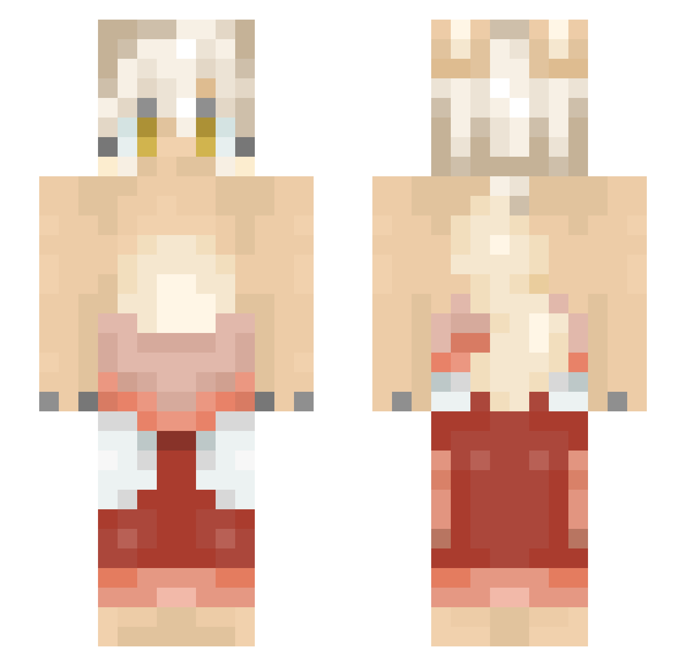 yukidzn Minecraft skin, front and back view