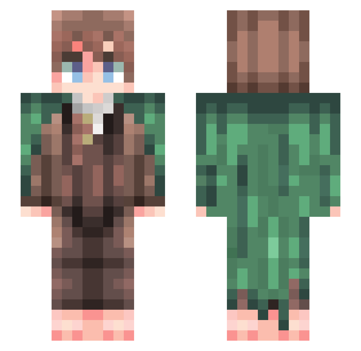 BeanBurrito Minecraft skin, front and back view