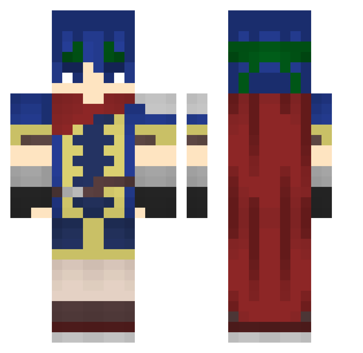 Essimio Minecraft skin, front and back view
