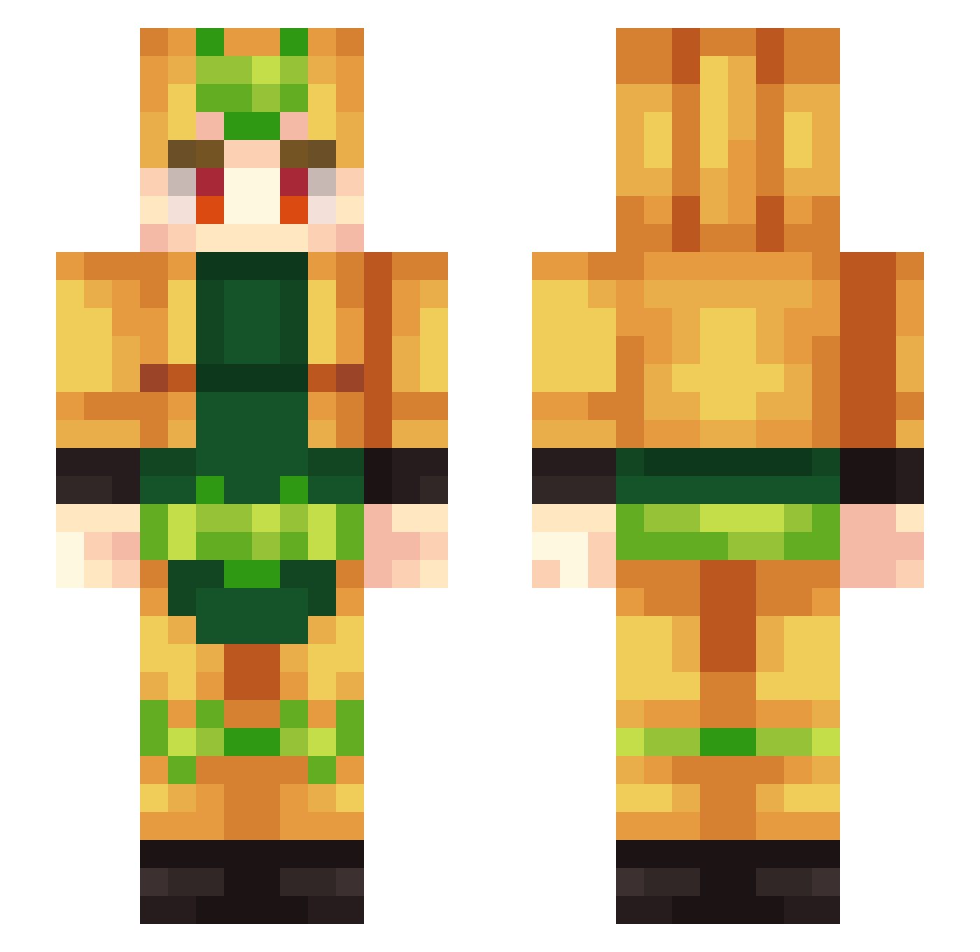 Aqua31_ Minecraft skin, front and back view