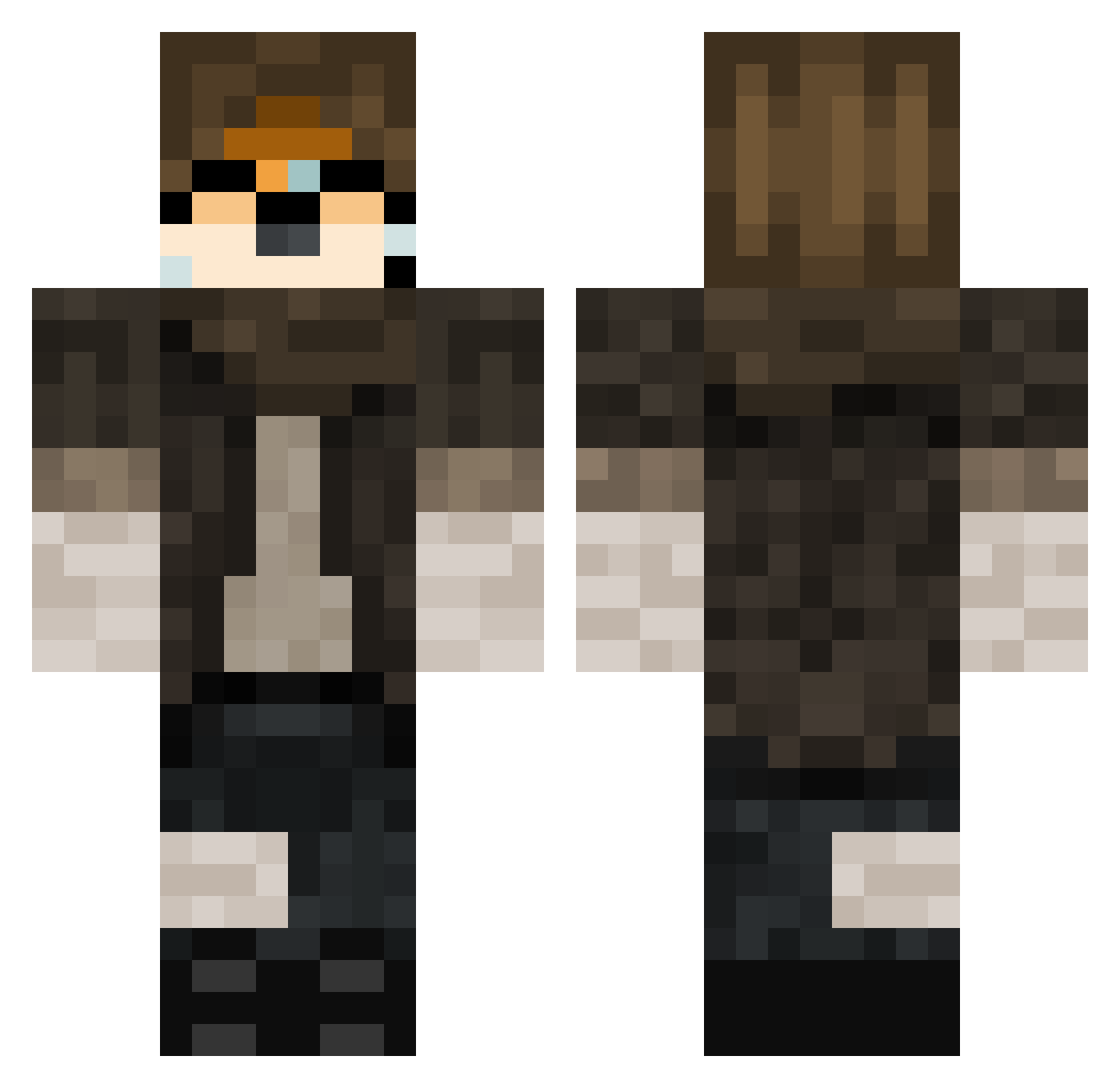 JOXanite Minecraft skin, front and back view