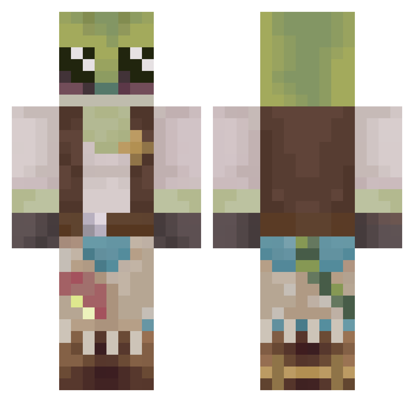 Clownboy78 Minecraft skin, front and back view