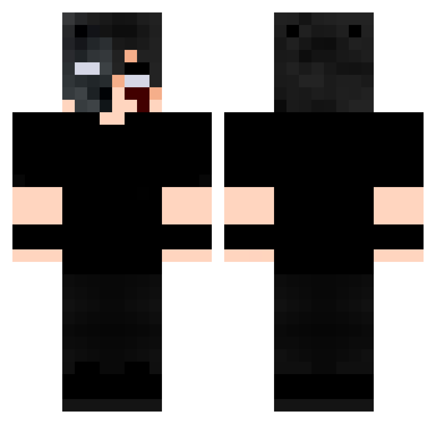 astrothunder7 Minecraft skin, front and back view