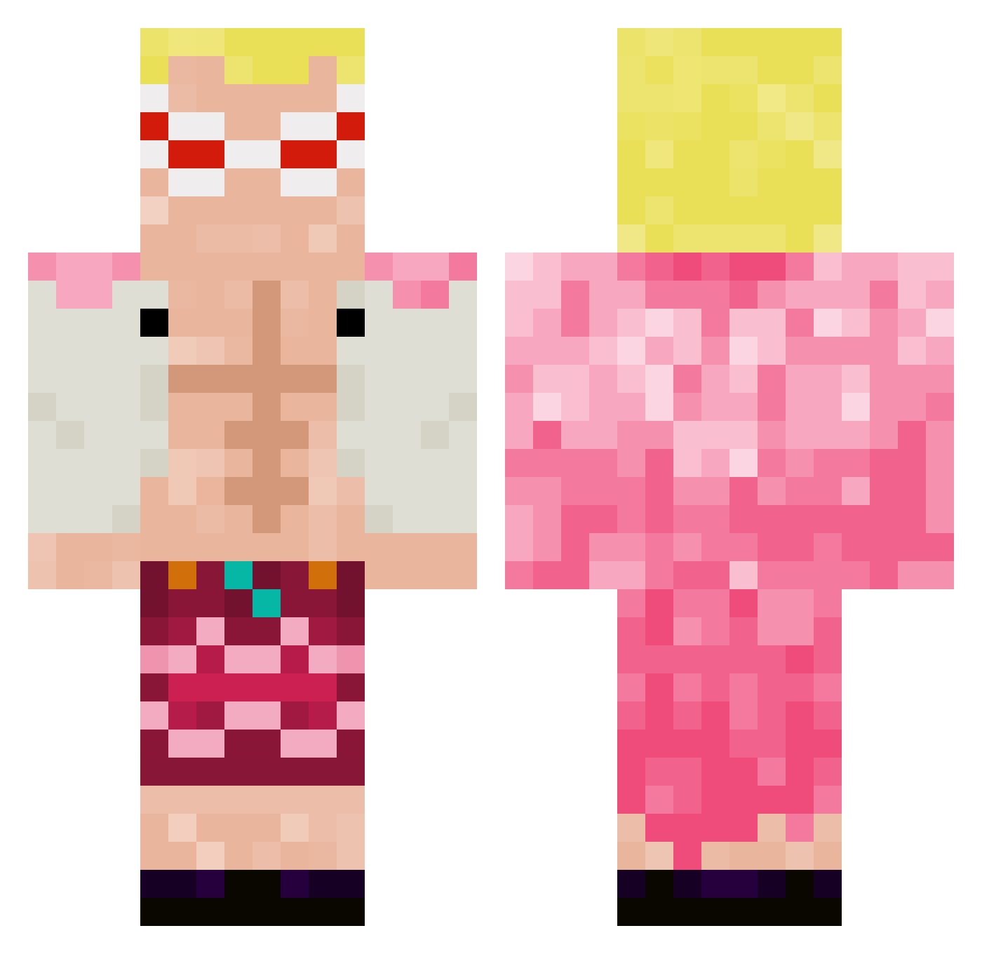 Wonder_Leg Minecraft skin, front and back view