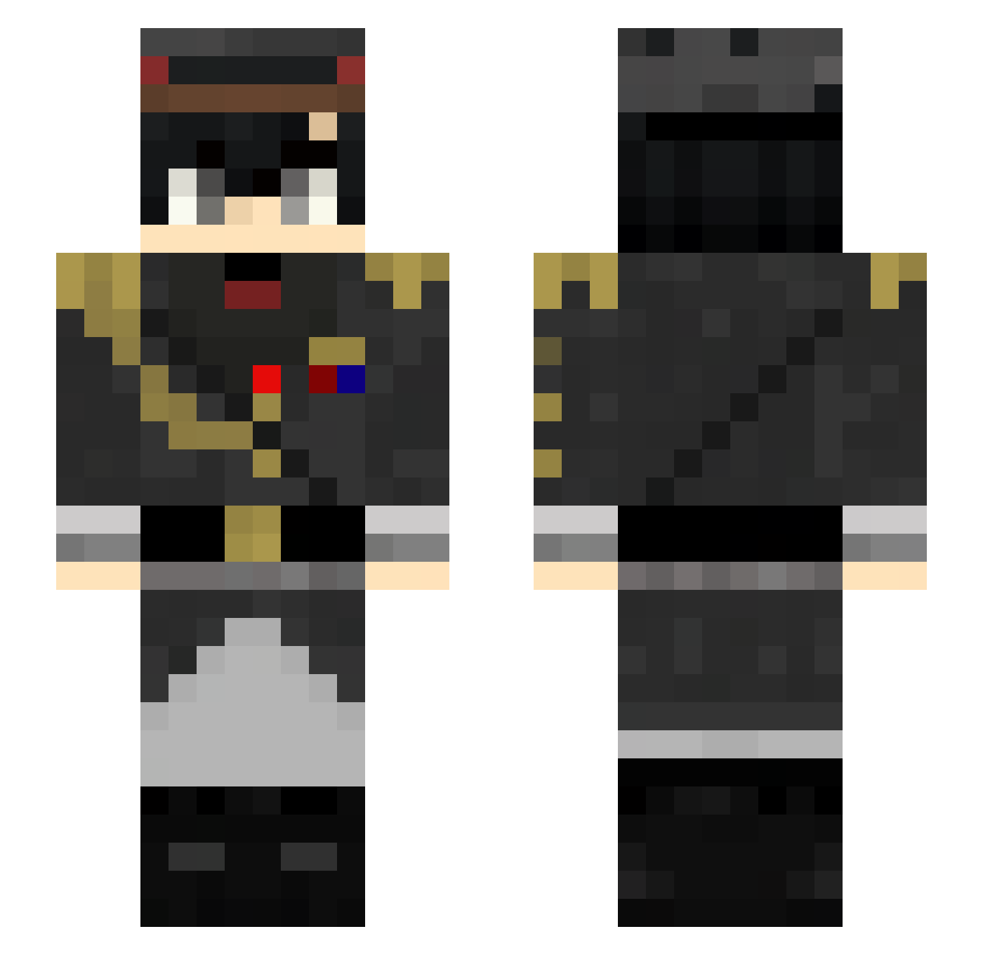 FrancisFrost Minecraft skin, front and back view