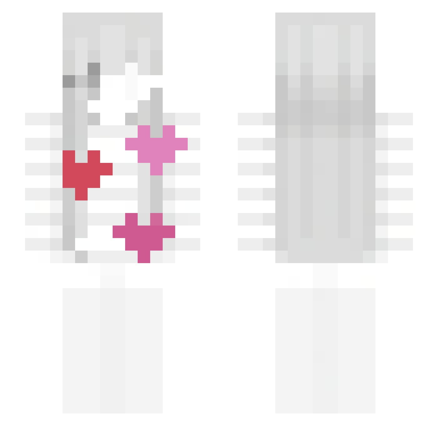 lavenderin Minecraft skin, front and back view