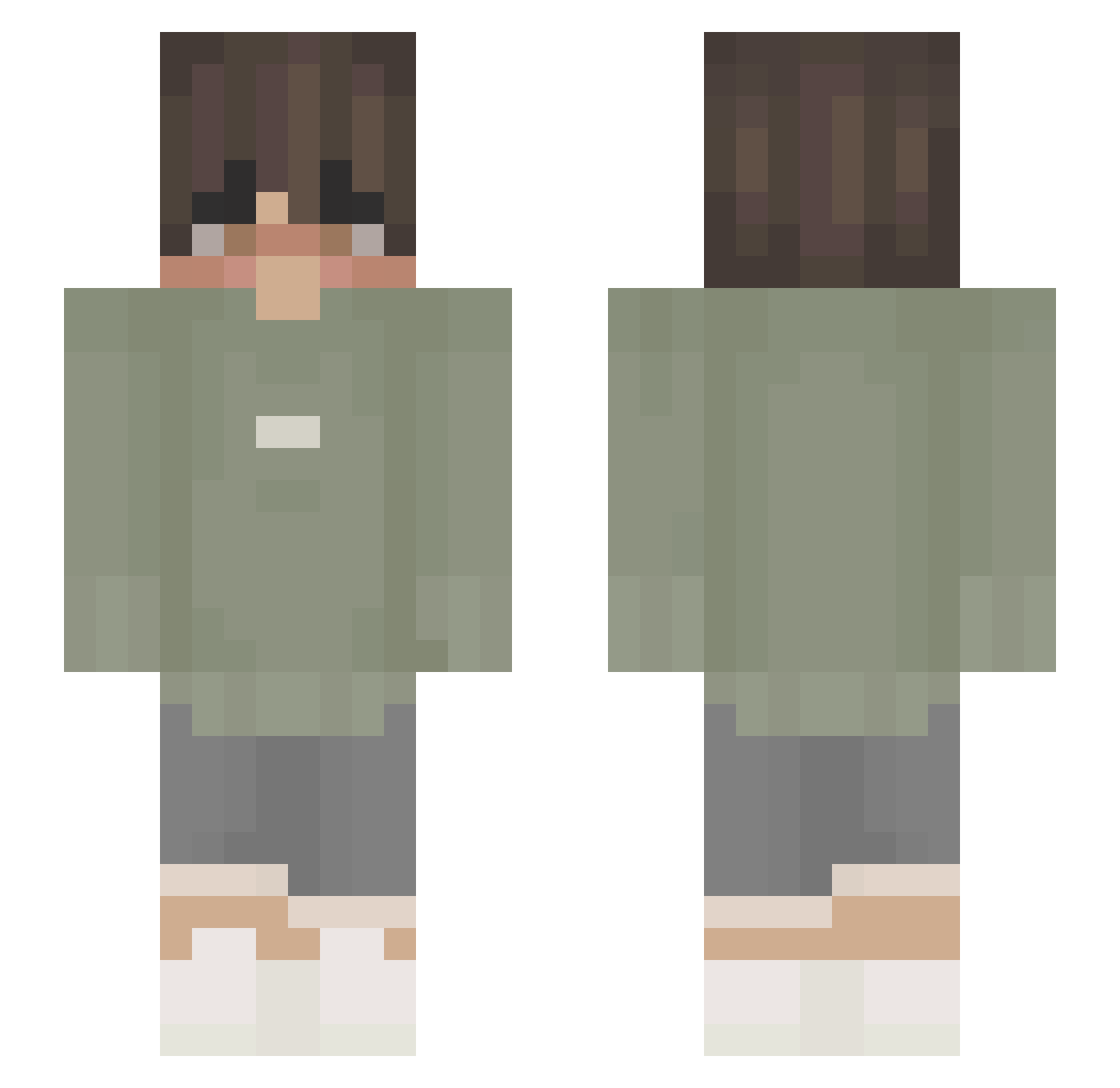Sweiizy Minecraft skin, front and back view