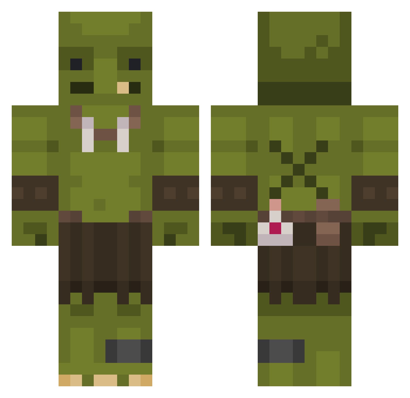 RatColonoscopy Minecraft skin, front and back view
