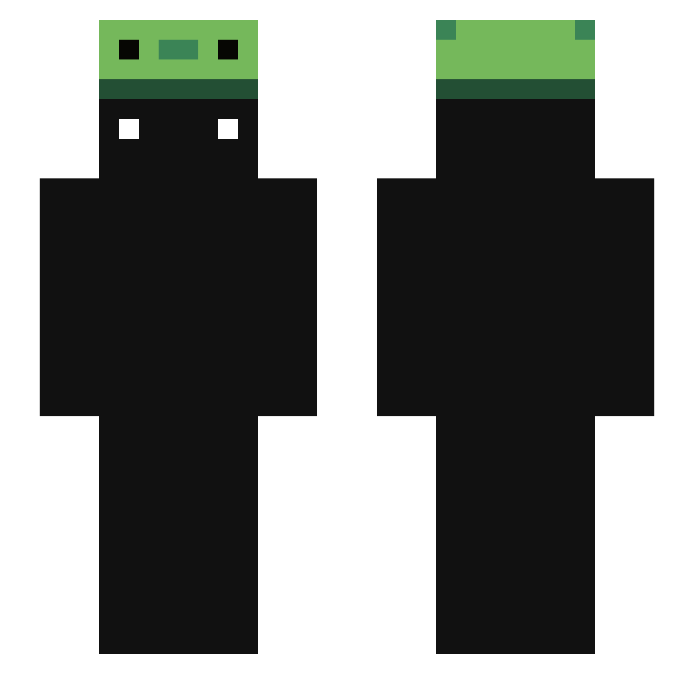 Sqiggle_Axolotl Minecraft skin, front and back view