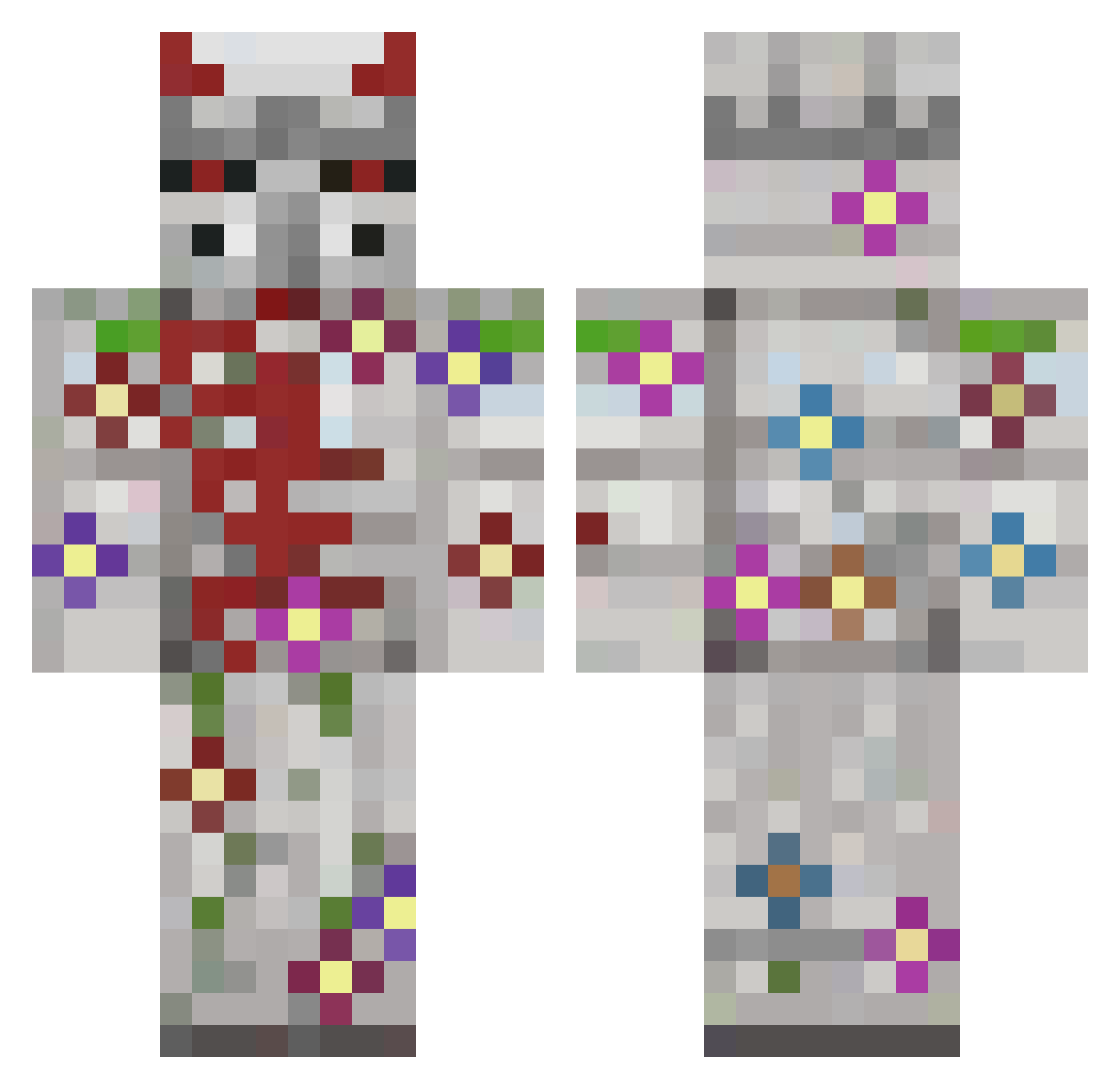 Dwise04 Minecraft skin, front and back view