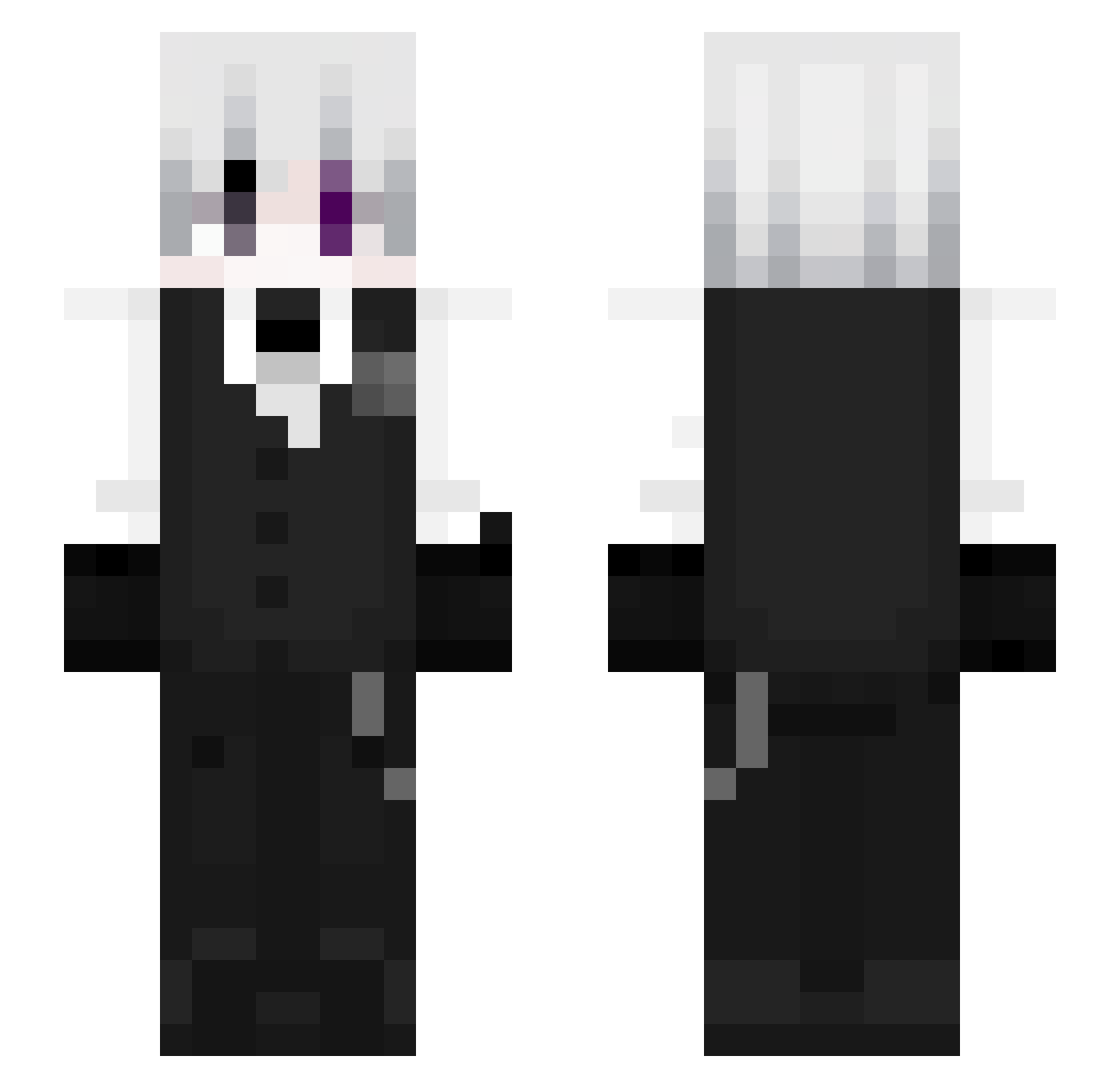 WildWhiteLunar Minecraft skin, front and back view