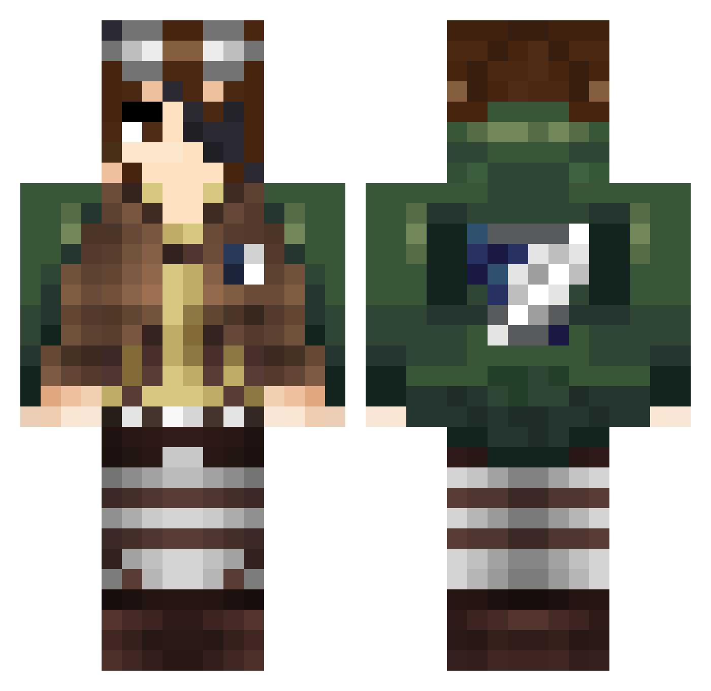 NoxiWa Minecraft skin, front and back view