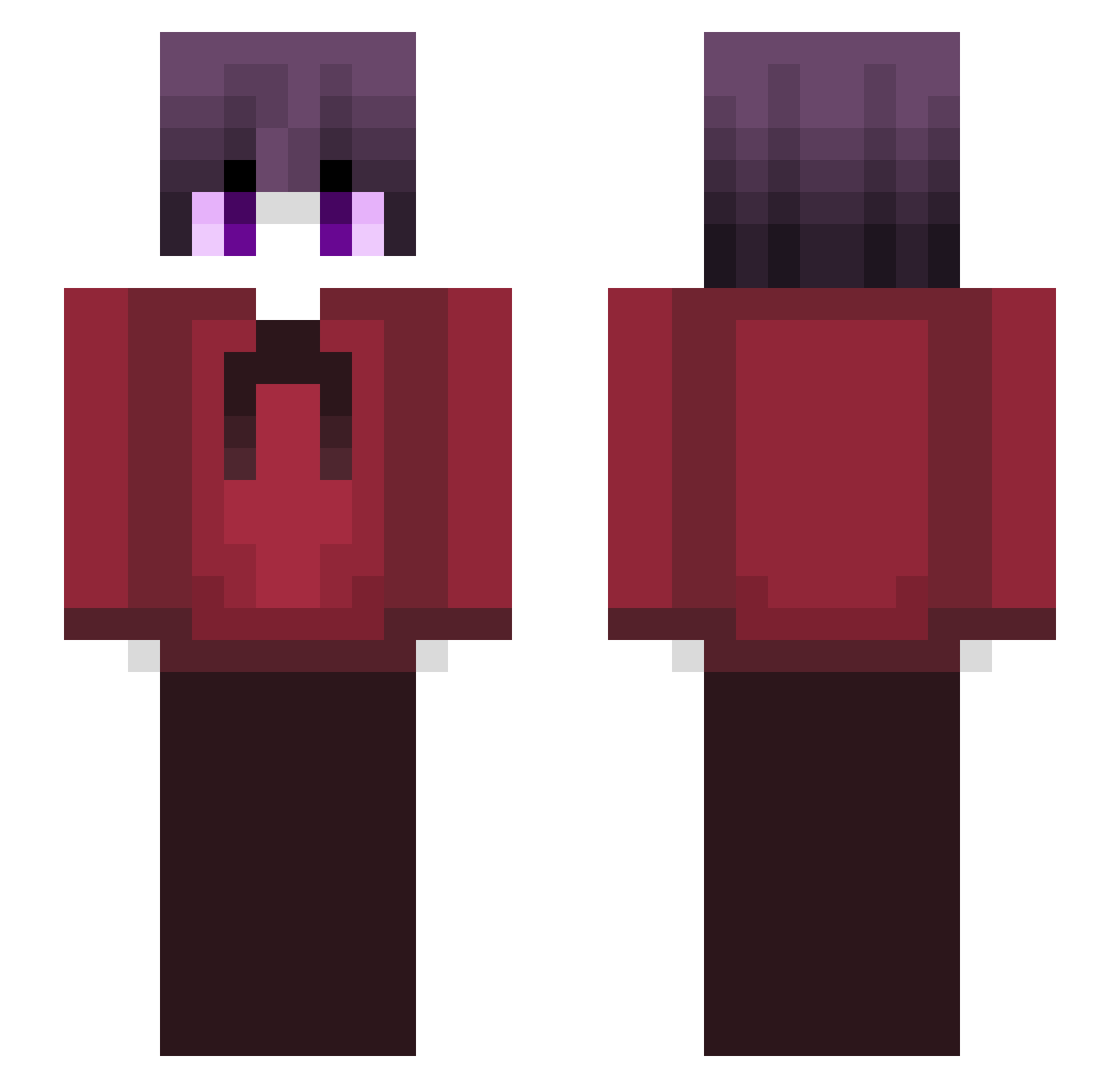 qlz0 Minecraft skin, front and back view