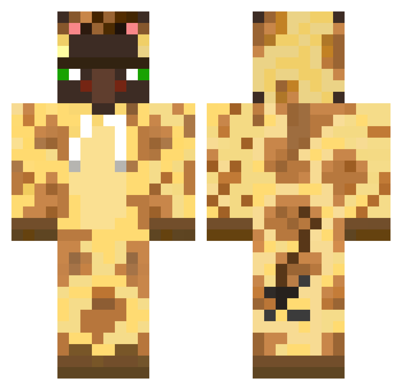 Donkiej Minecraft skin, front and back view
