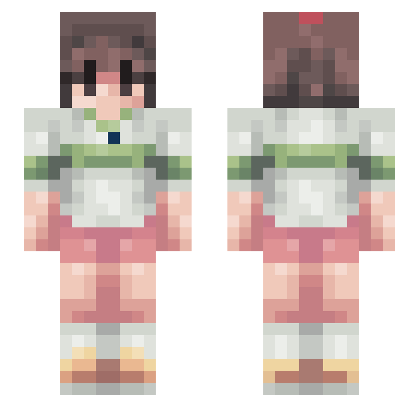 ellur Minecraft skin, front and back view