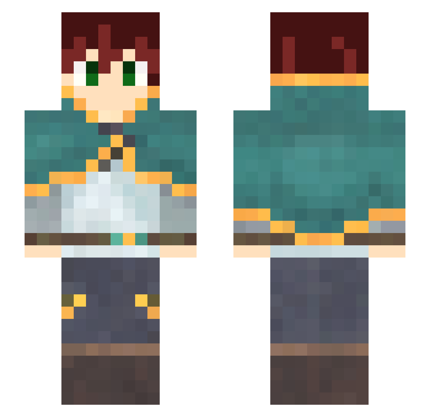 LeRoiTtata Minecraft skin, front and back view