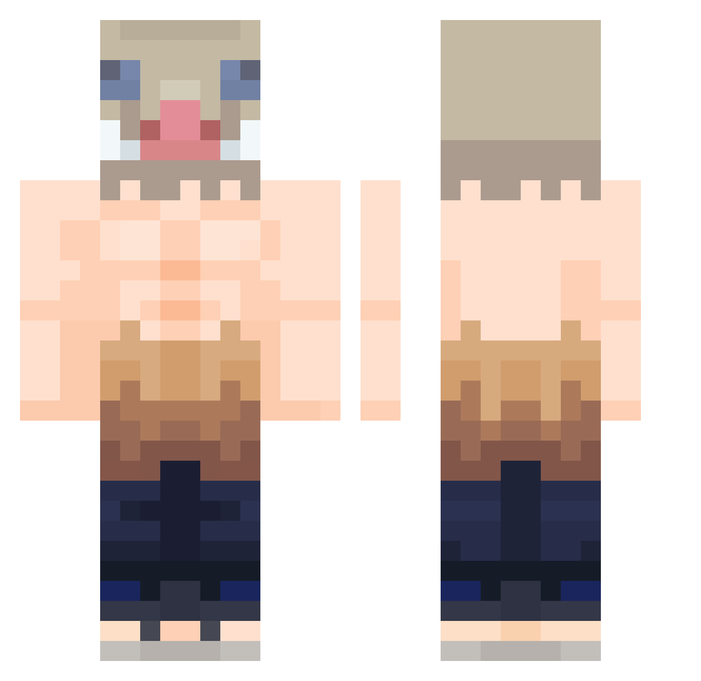 Damian265 Minecraft skin, front and back view