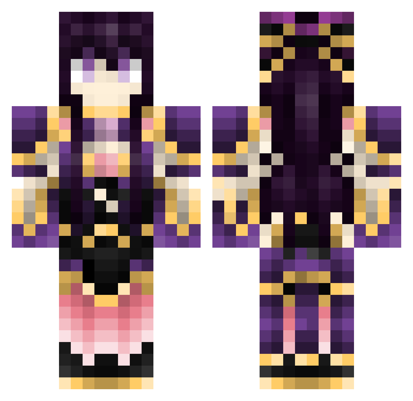 MommyMilkers_69 Minecraft skin, front and back view
