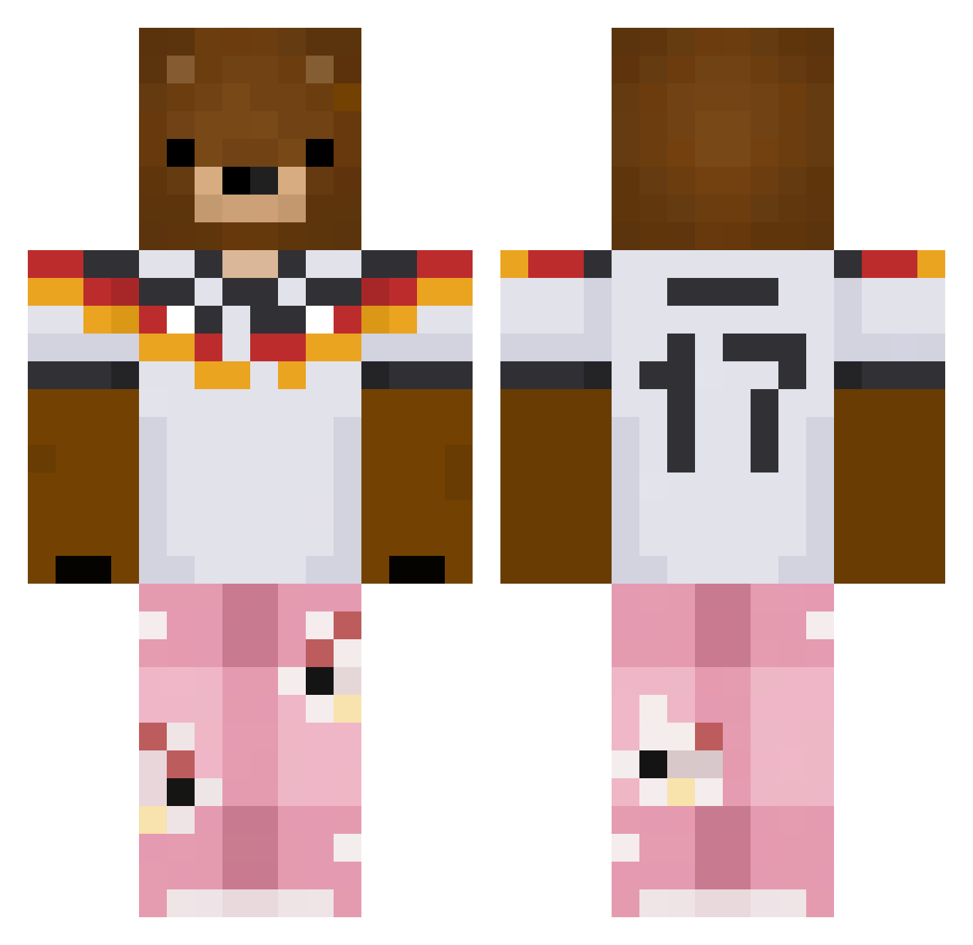 CallMeNootNoot Minecraft skin, front and back view