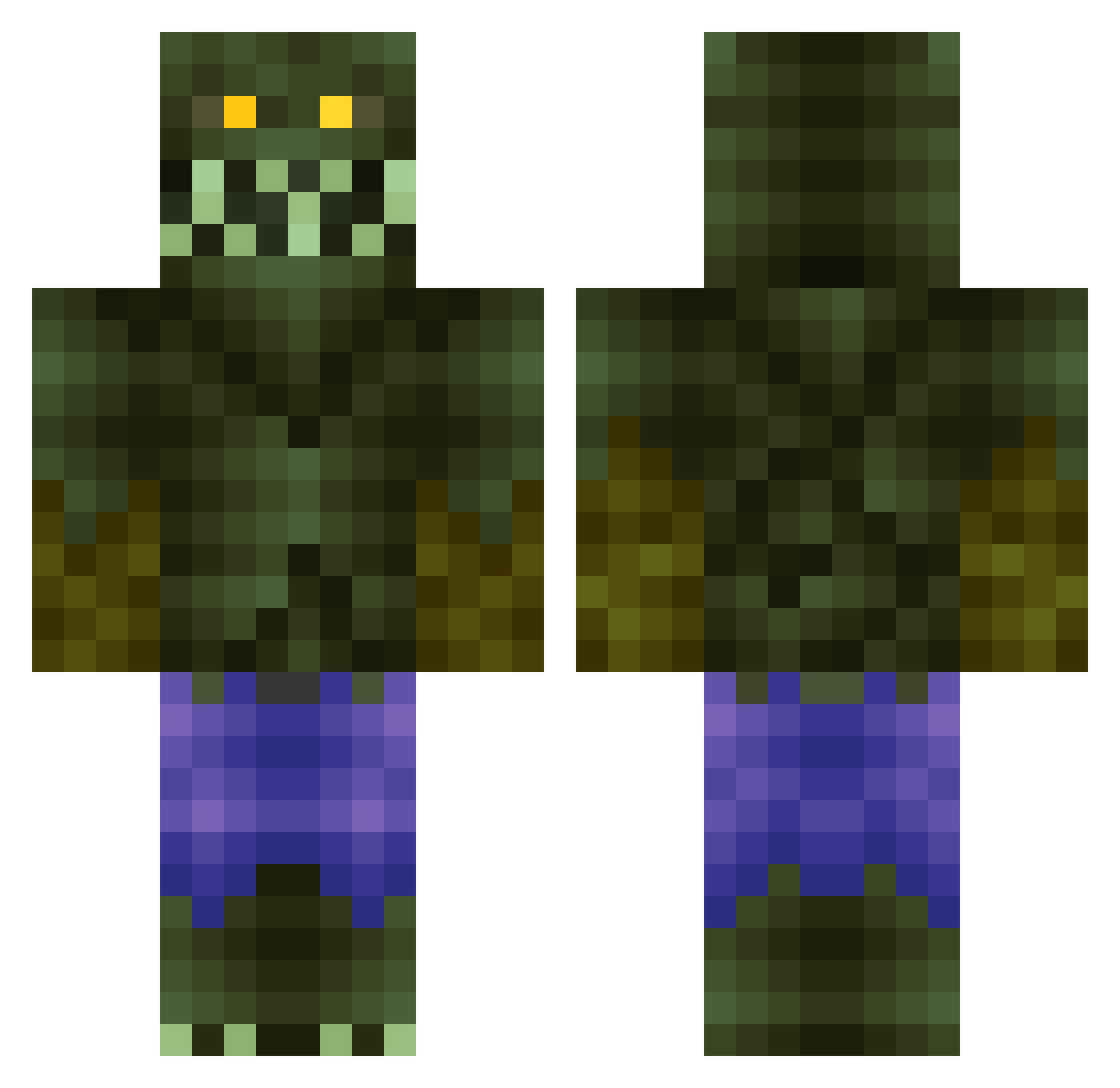 cy34ee Minecraft skin, front and back view