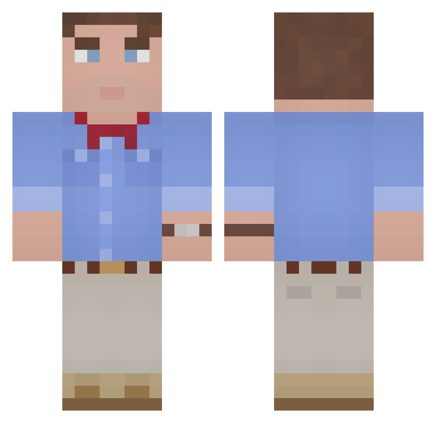 jxlr8 Minecraft skin, front and back view