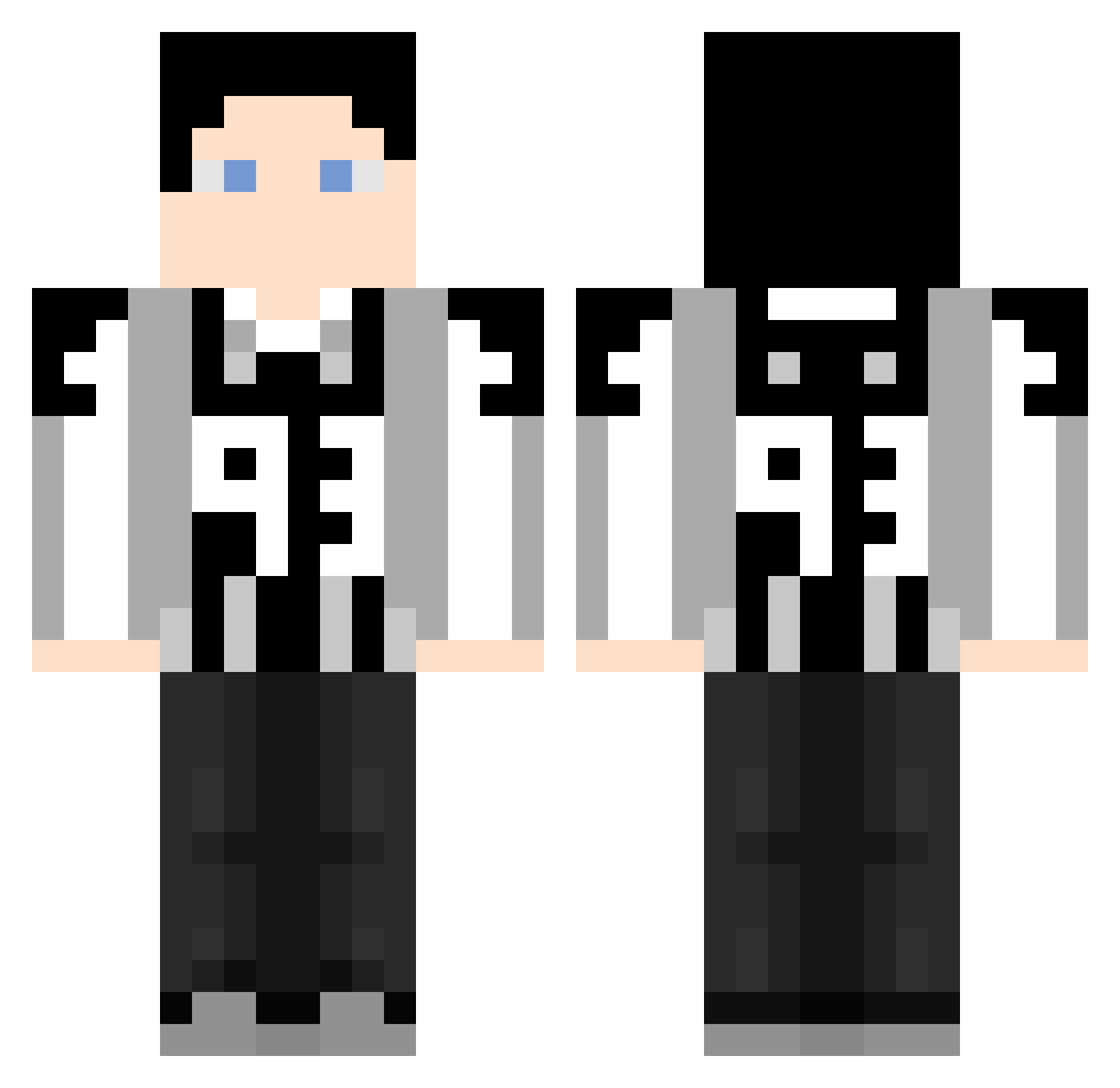 Rrick505 Minecraft skin, front and back view