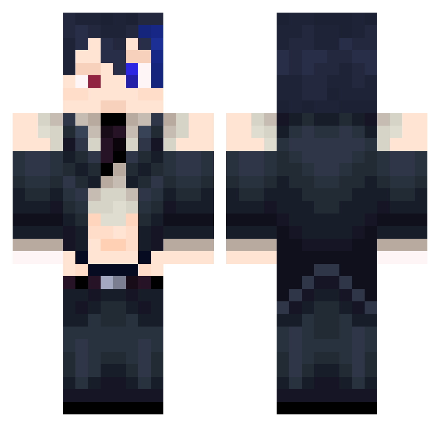 kibelakhan Minecraft skin, front and back view