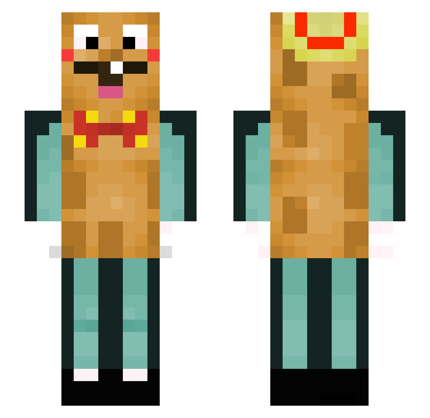 MrTiiv Minecraft skin, front and back view