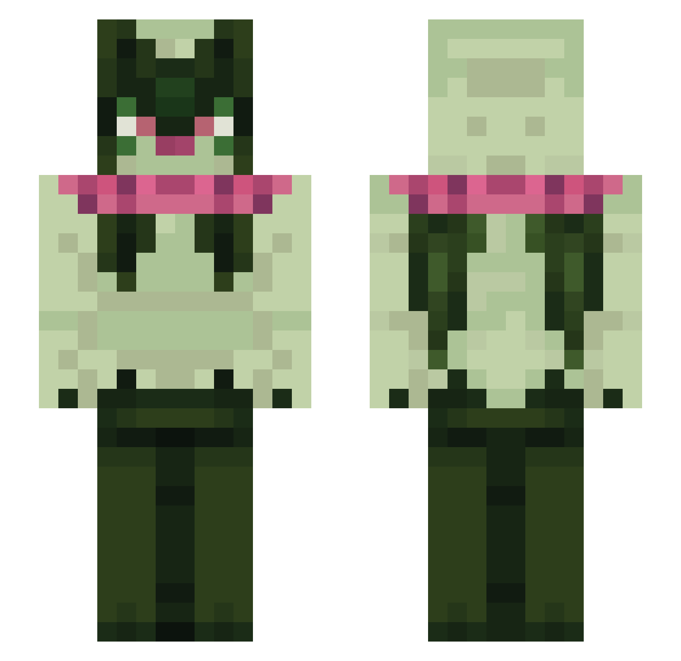 RC2760 Minecraft skin, front and back view