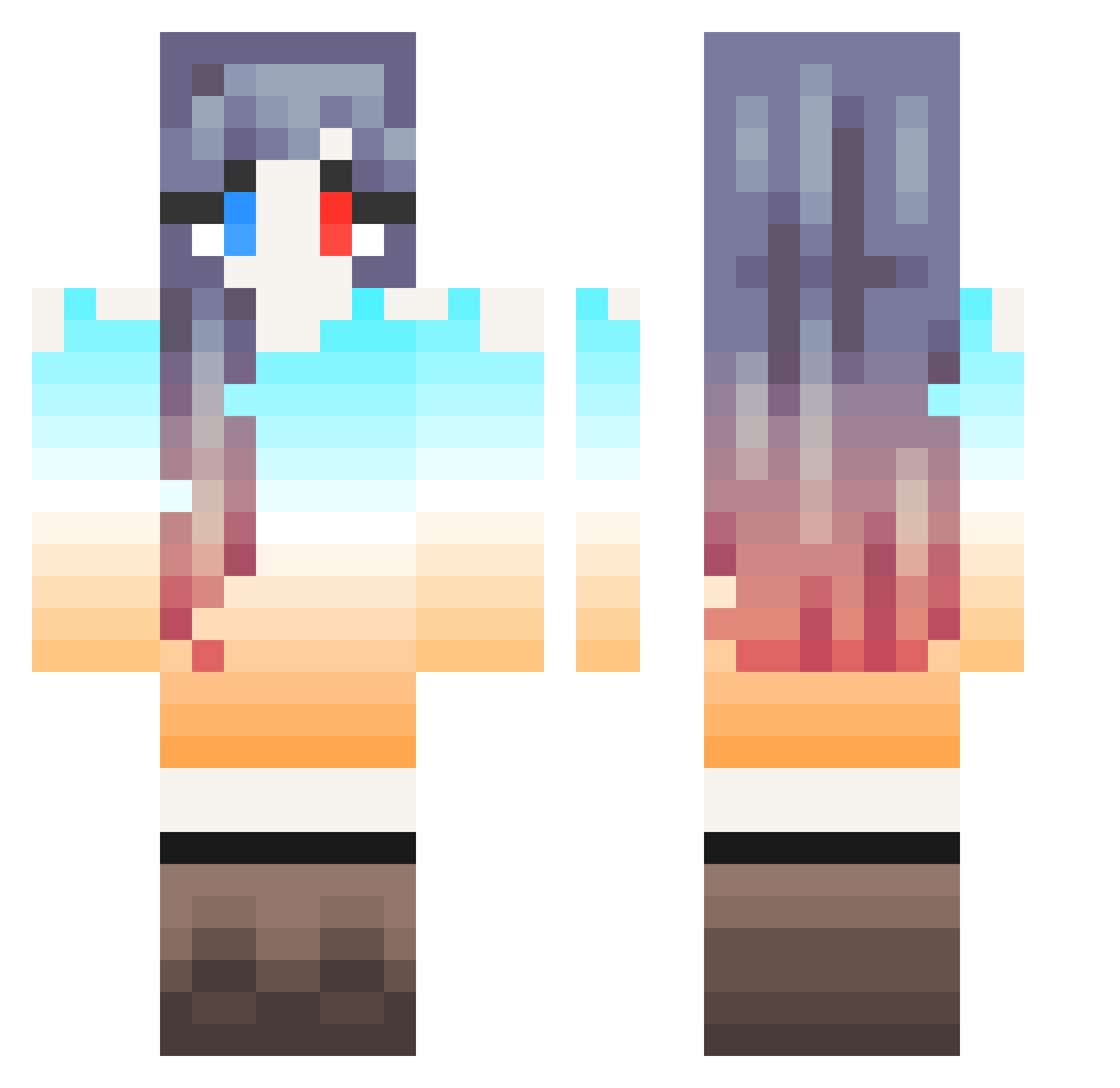 Tobstefer Minecraft skin, front and back view