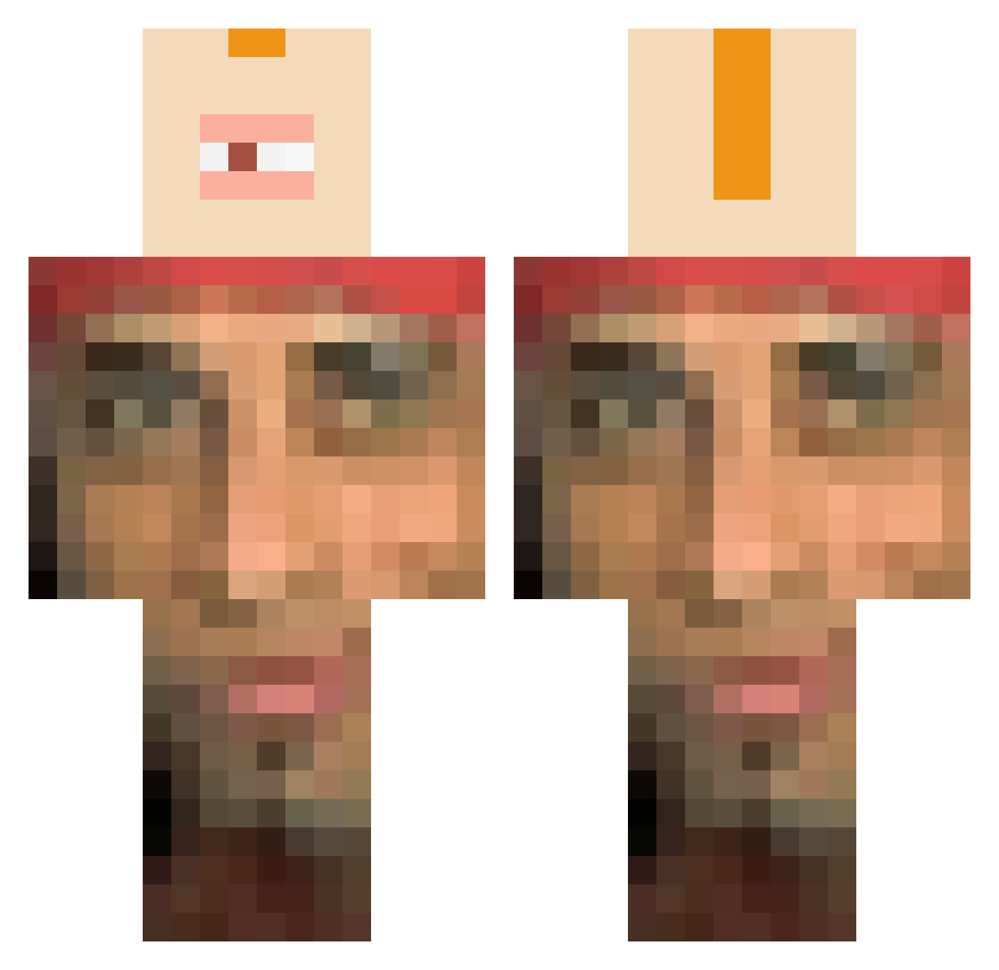 FP6 Minecraft skin, front and back view