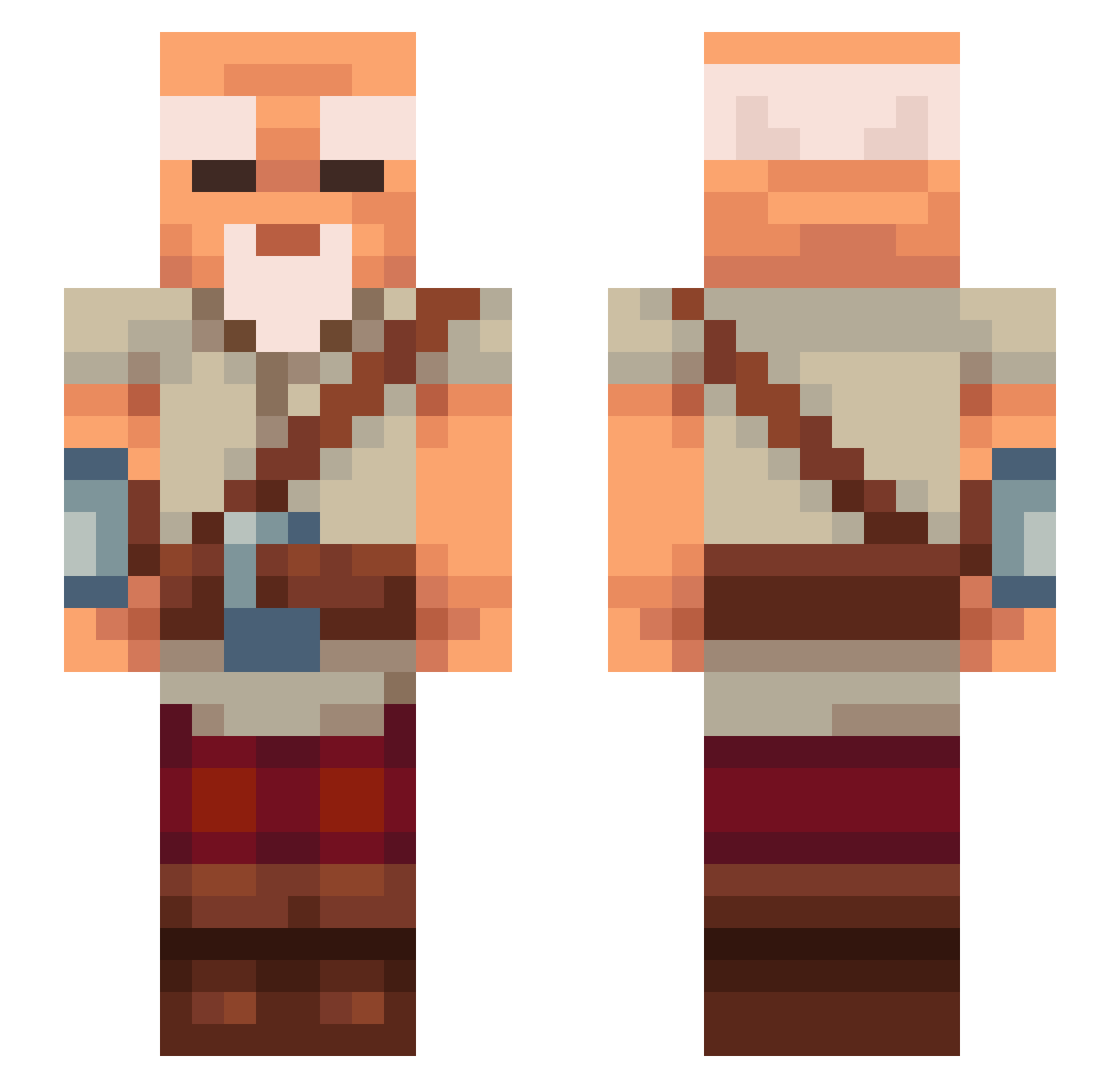 Chr_omium Minecraft skin, front and back view