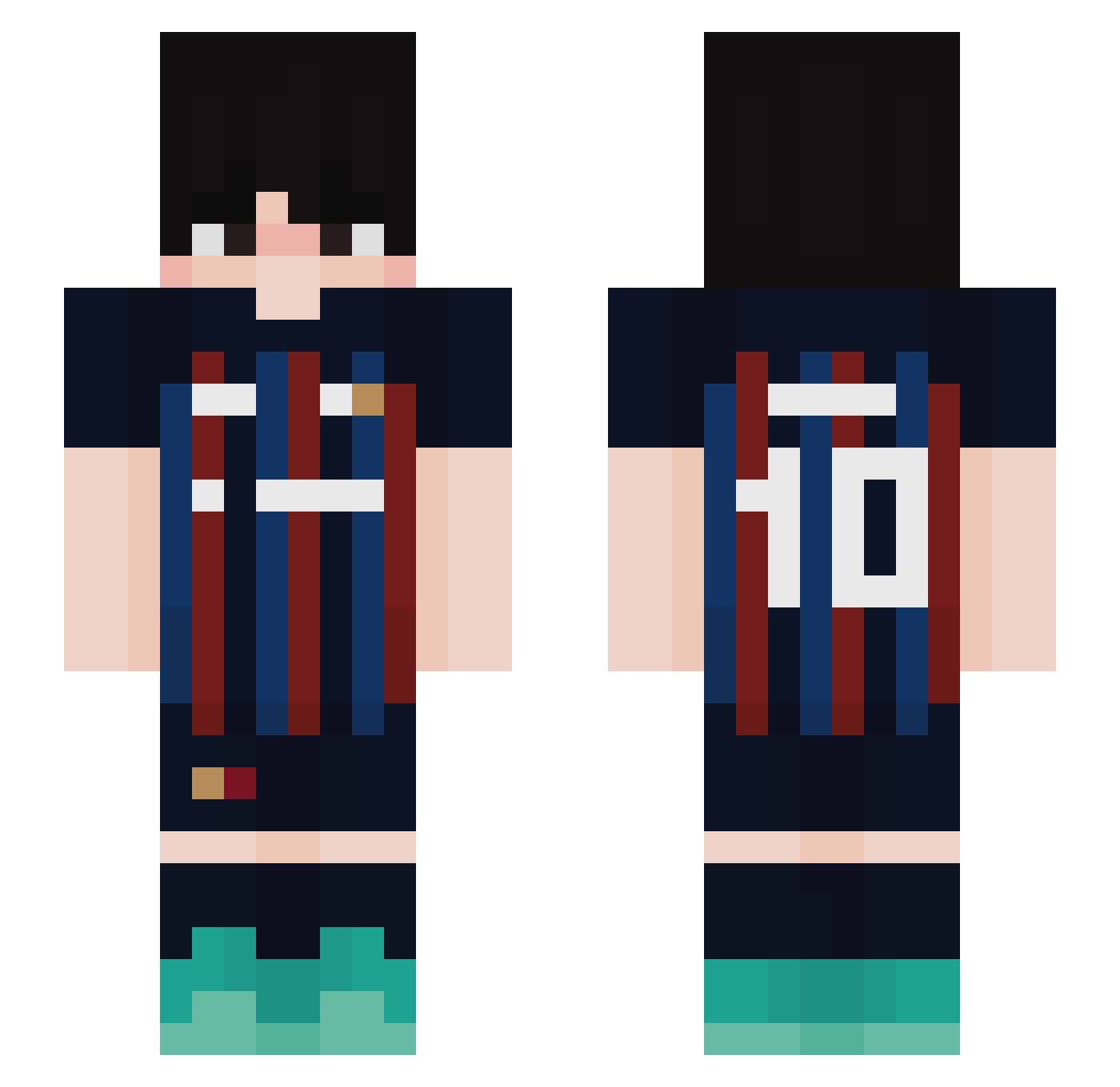 mauxrsy Minecraft skin, front and back view