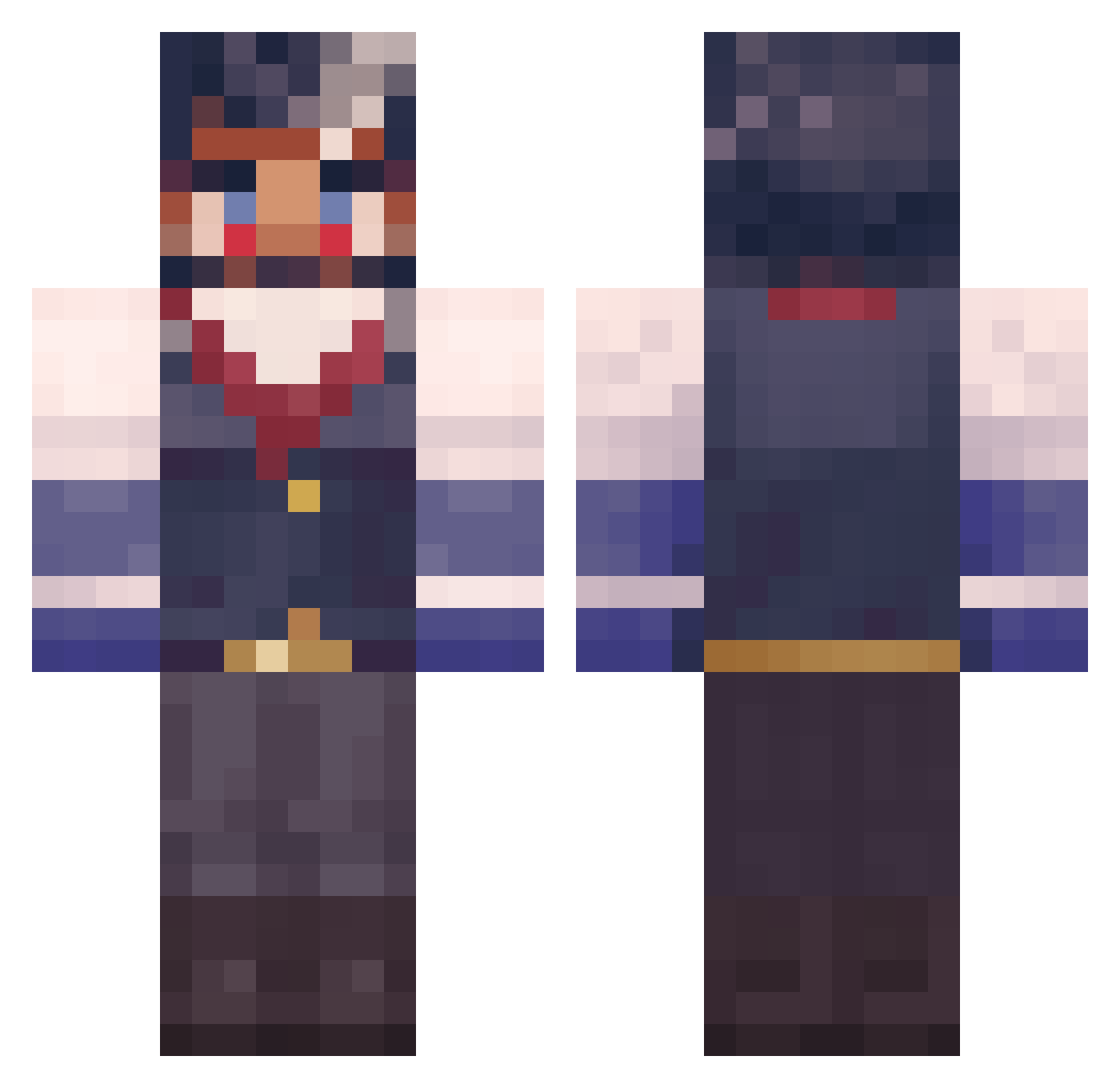 Scribblings Minecraft skin, front and back view