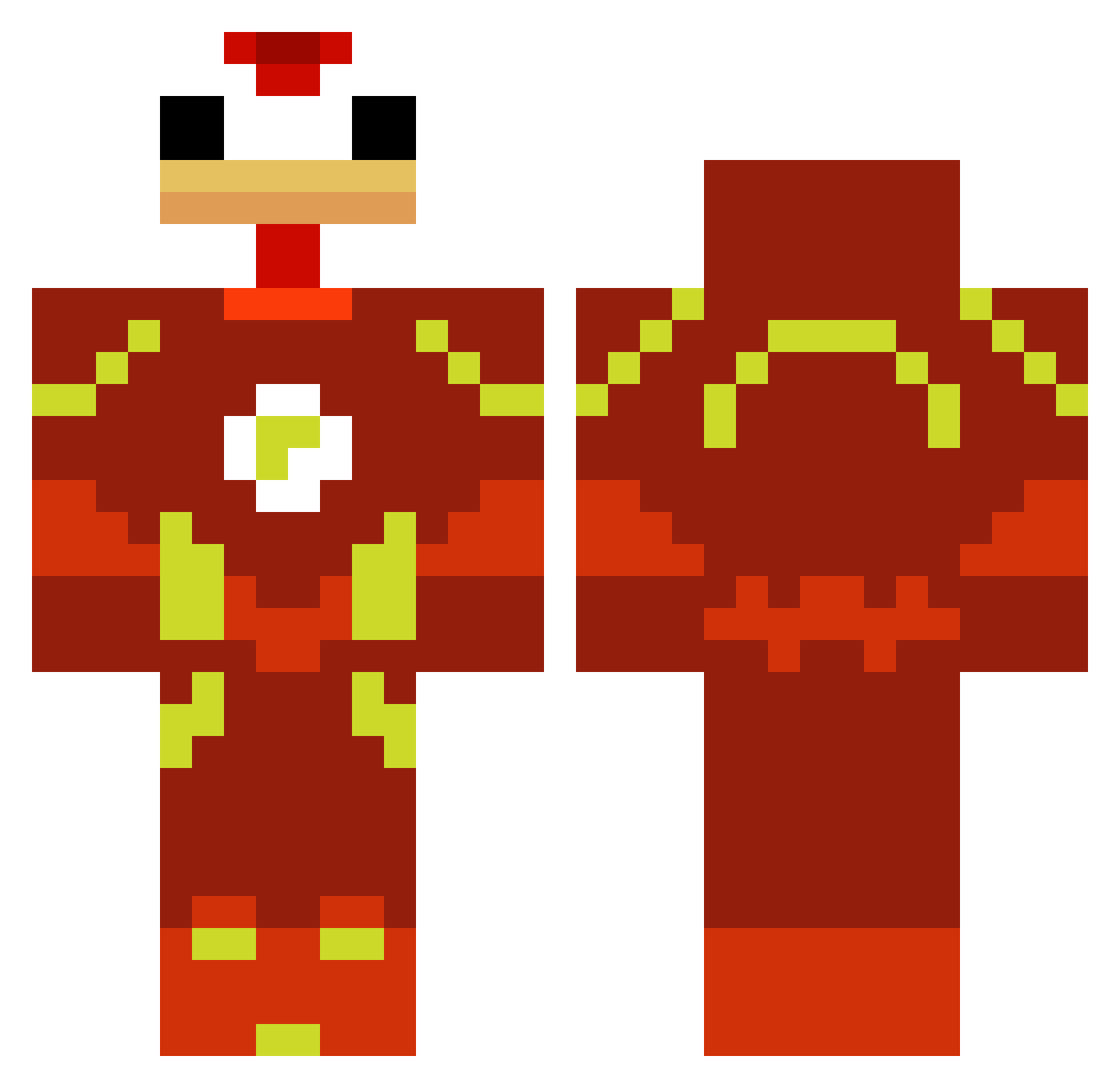 Toastedcheese98 Minecraft skin, front and back view