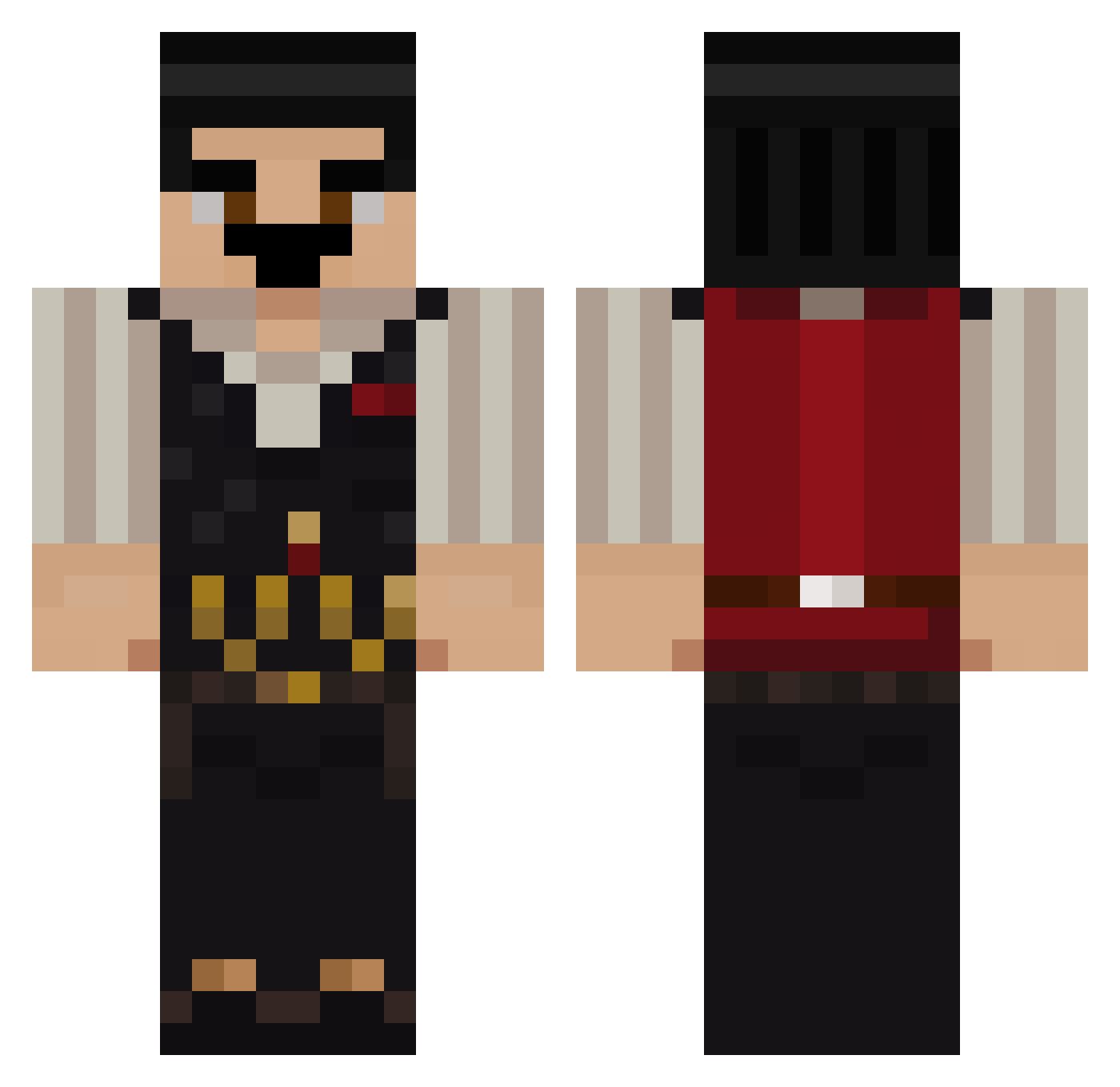 DRIPNicgear Minecraft skin, front and back view