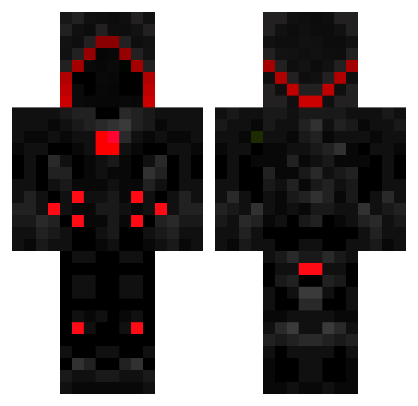 hiracel Minecraft skin, front and back view
