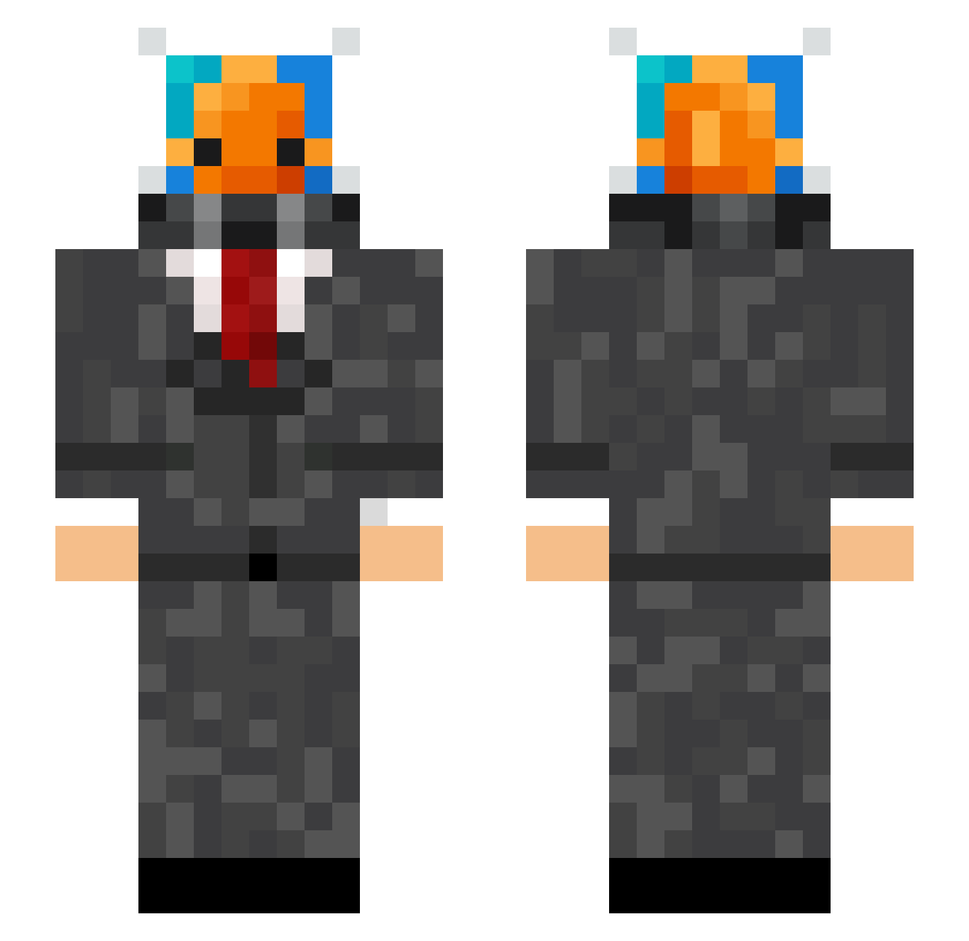 andypipkin Minecraft skin, front and back view
