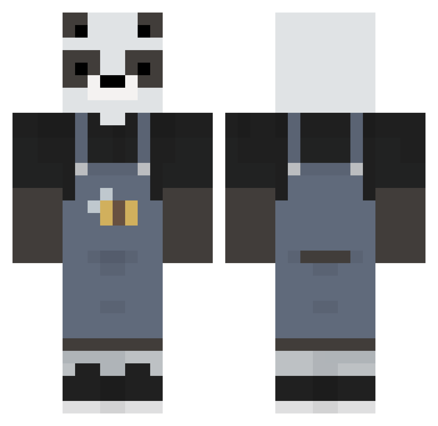 superhakita Minecraft skin, front and back view