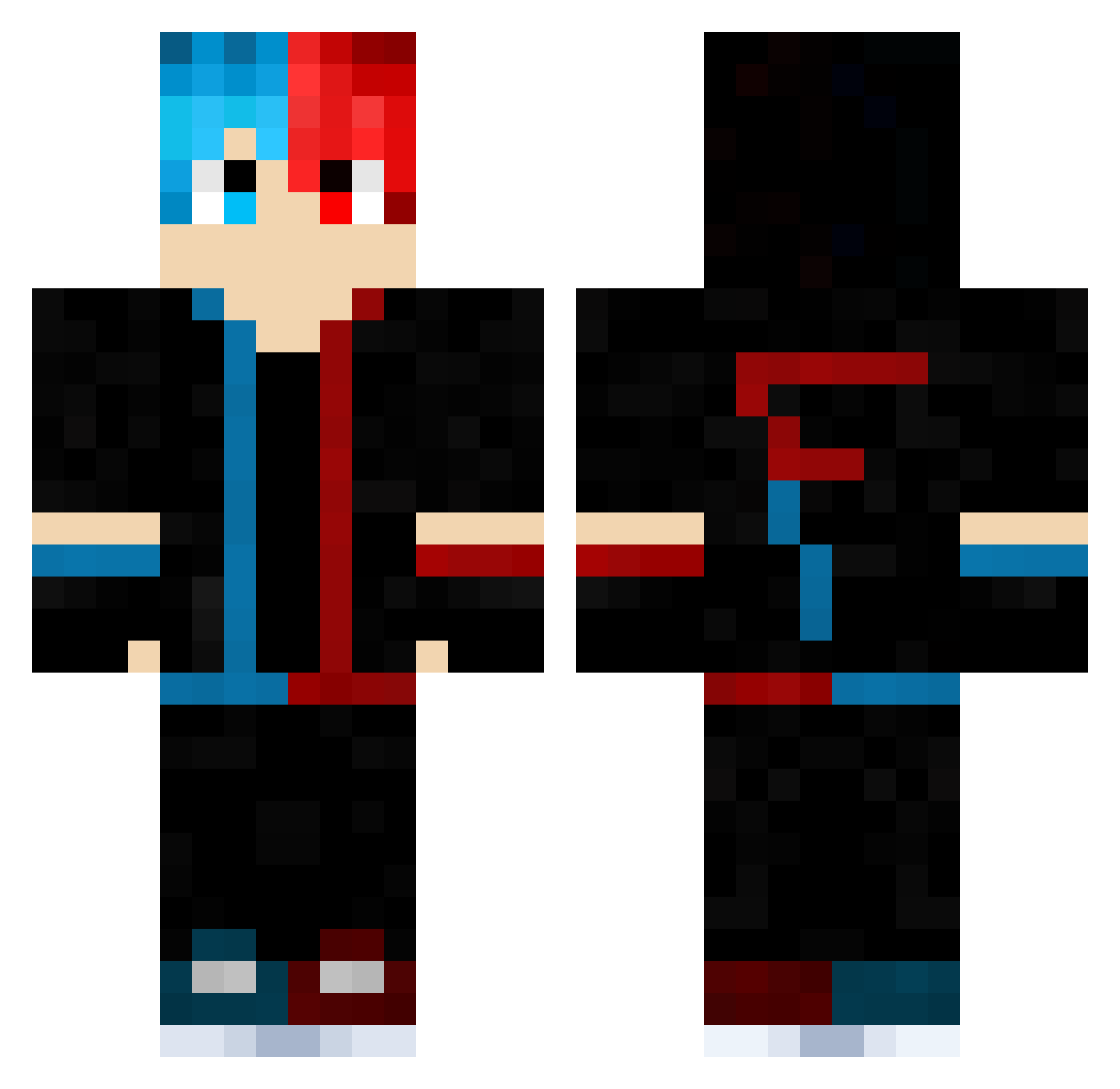 Fugiot Minecraft skin, front and back view