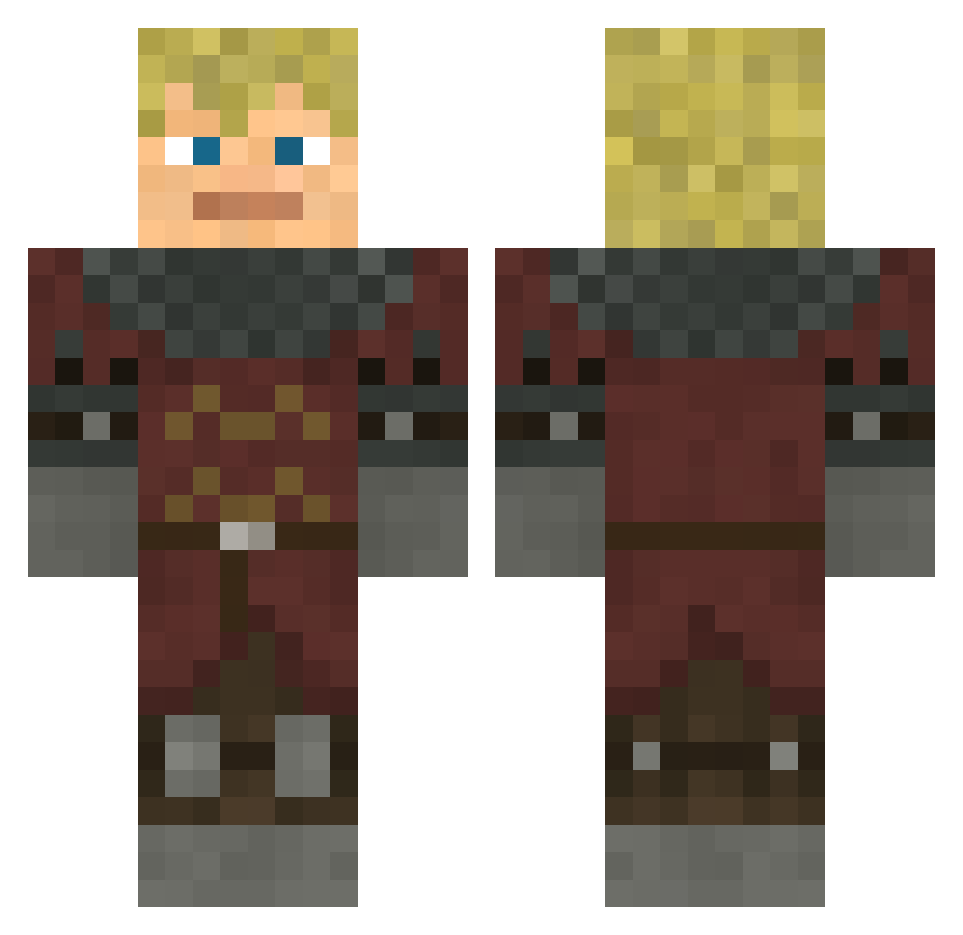 SirPannekuchen Minecraft skin, front and back view