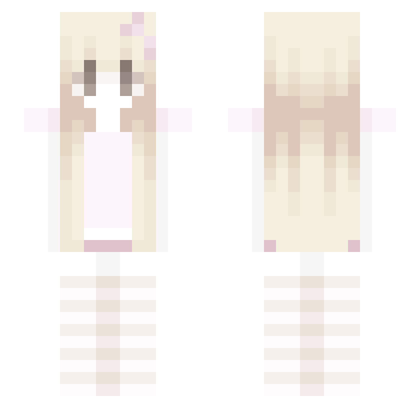 1300princess Minecraft skin, front and back view