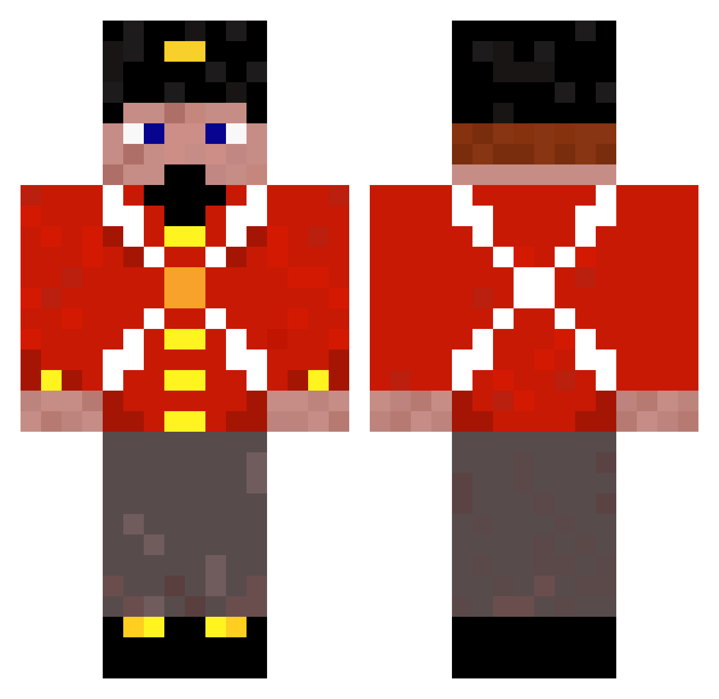 XxbismallohXx Minecraft skin, front and back view