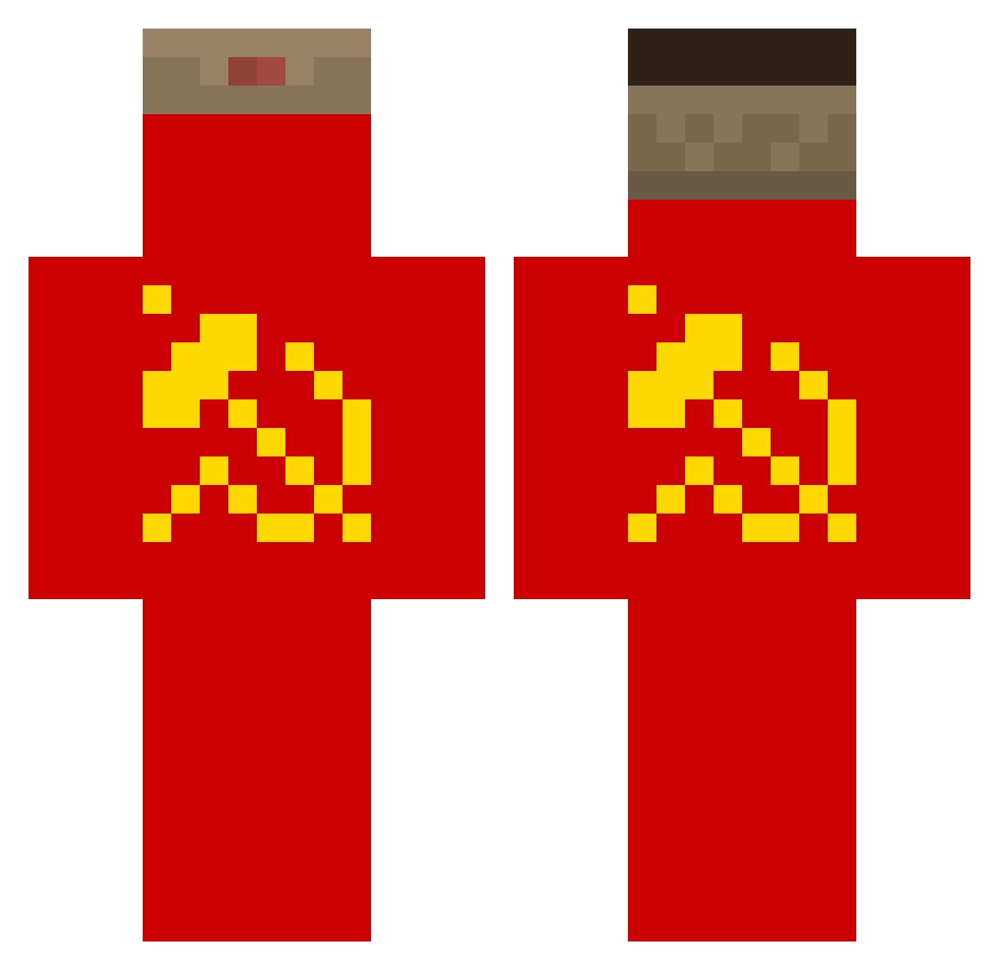 Noobieto Minecraft skin, front and back view